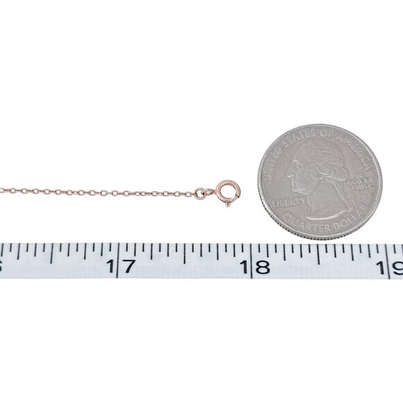 Vintage Footnotes Sterling Silver Rose Goldtone Cubic Zirconia "e" Necklace 18" - Picture 5 of 5